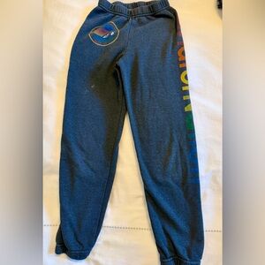 Aviator Nation Dark Gray Joggers with Rainbow Logo